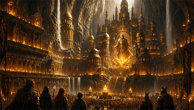 Reichhaltige Weltbaukunst — Mystisches Elfenantlitz in den Bergen