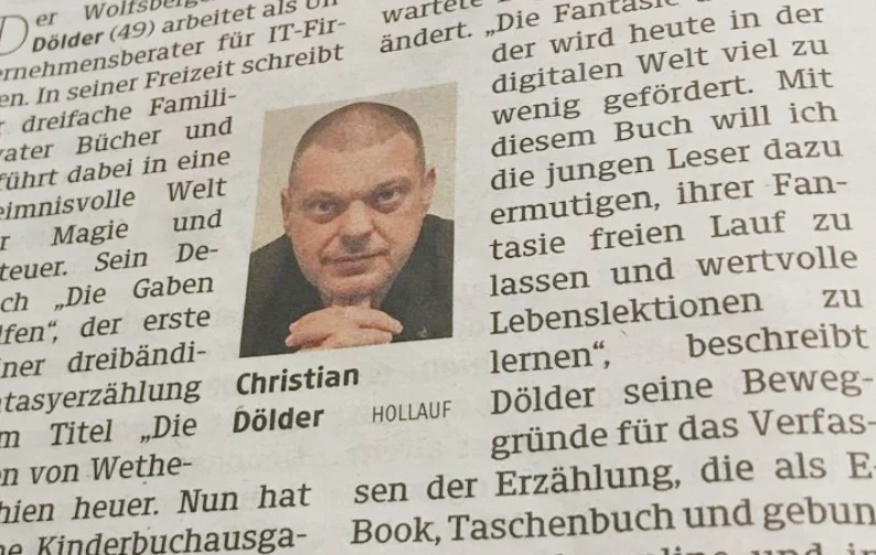 Newspaper article Kleine Zeitung children's book Wetherid