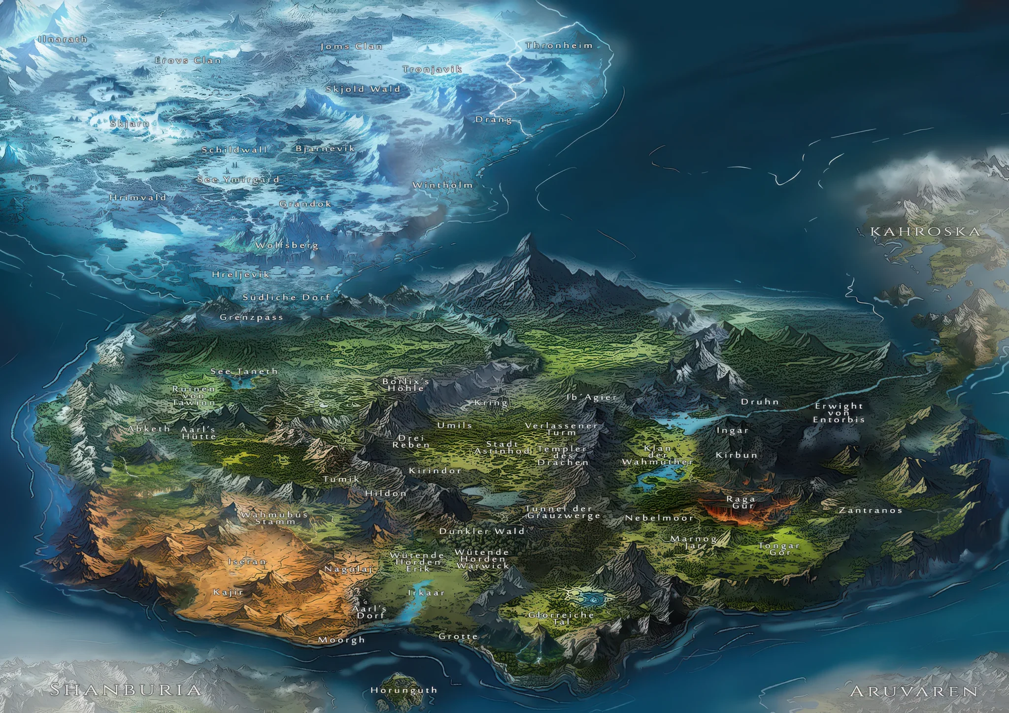 Weltkarte Die Hüter der Sieben Artefakte